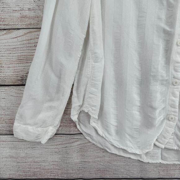 Bella Dahl Linen Blend Button Down Blouse Womens Large Ivory White - Picture 5 of 12